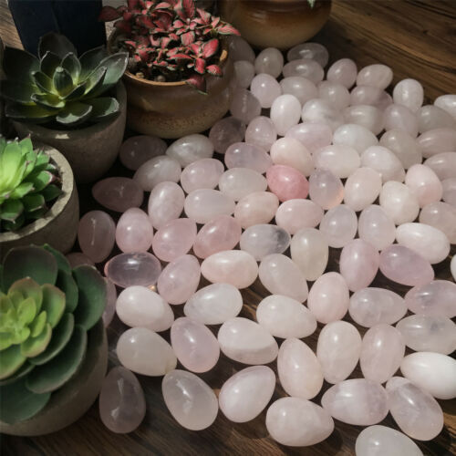 Natural rose quartz eggs quartz crystal pendant mineral carved skull reiki 10pcs