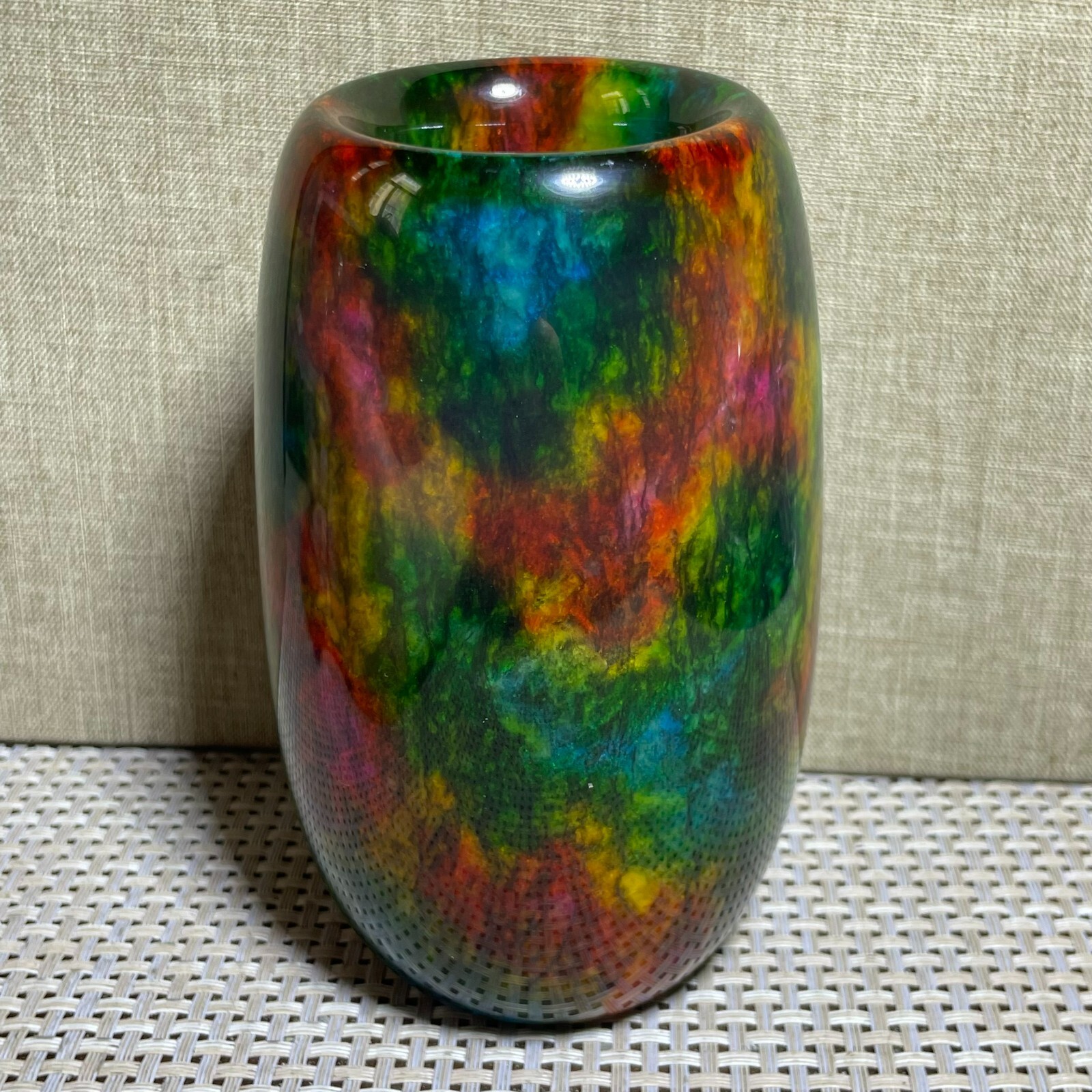 “Seven Colors Jade” vase specimen Penholder -Taiwan China 128mm A5