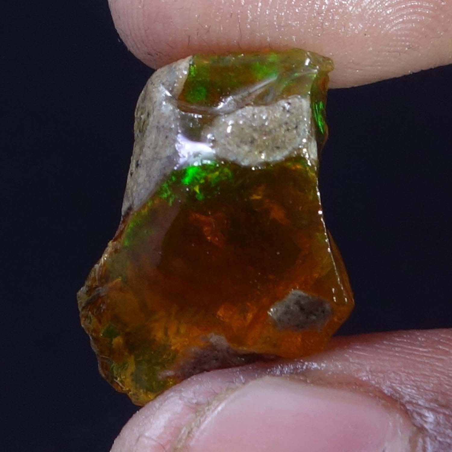 Natural Ethiopian Loose Rough Raw Opal Gemstone Multi Fire Oil Rough 16.00 Carat