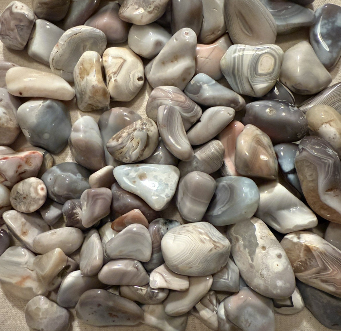 Botswana Pink Agate Tumbled Stones, Wholesale Lot, 1/2 Lots