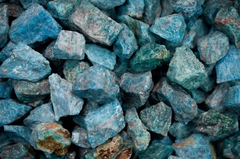 1/4 lb Blue Apatite Rough Stones – Natural Crystal Mineral Specimens Tumbling