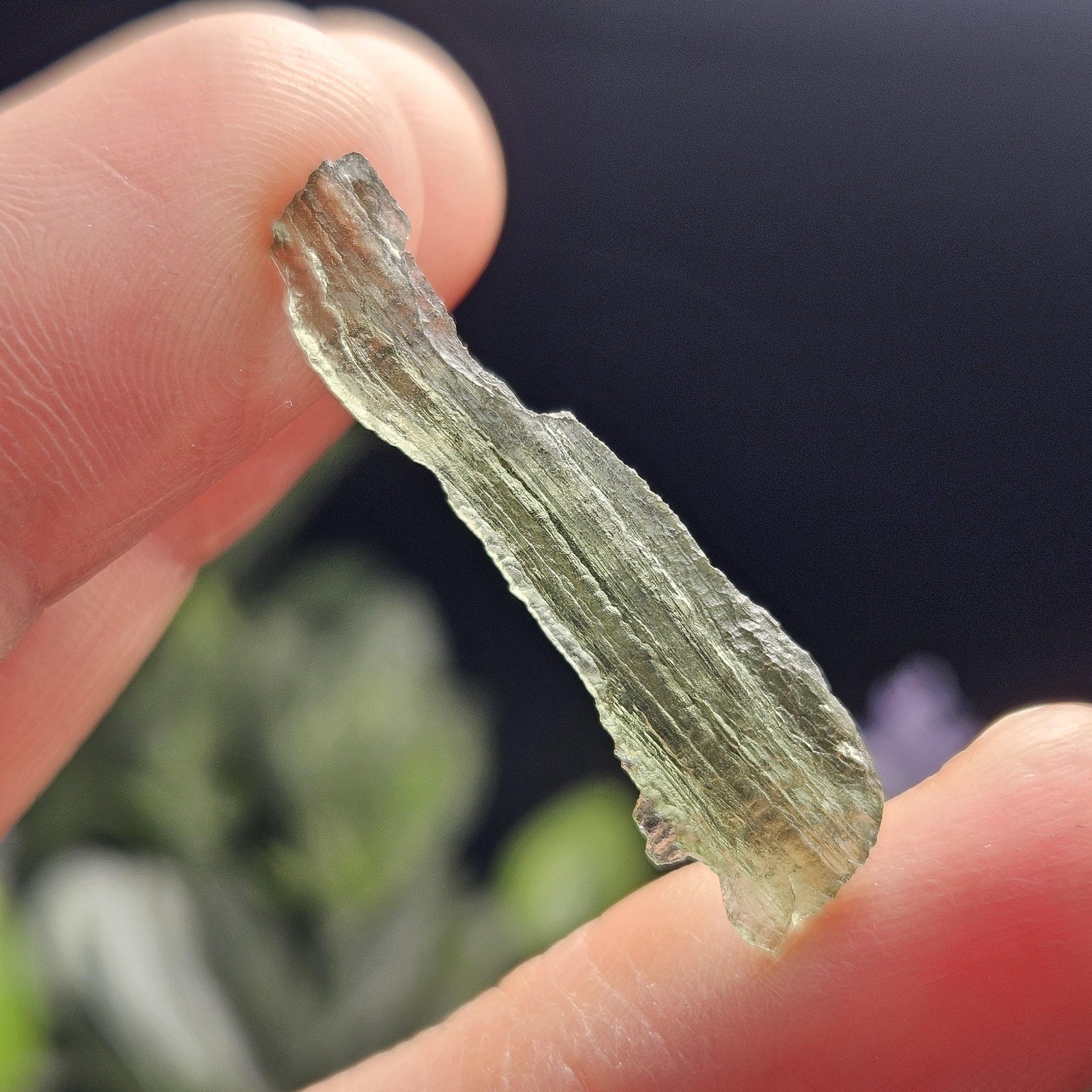 Moldavite Angel Chiming Tektite .8g, Genuine Moldavite
