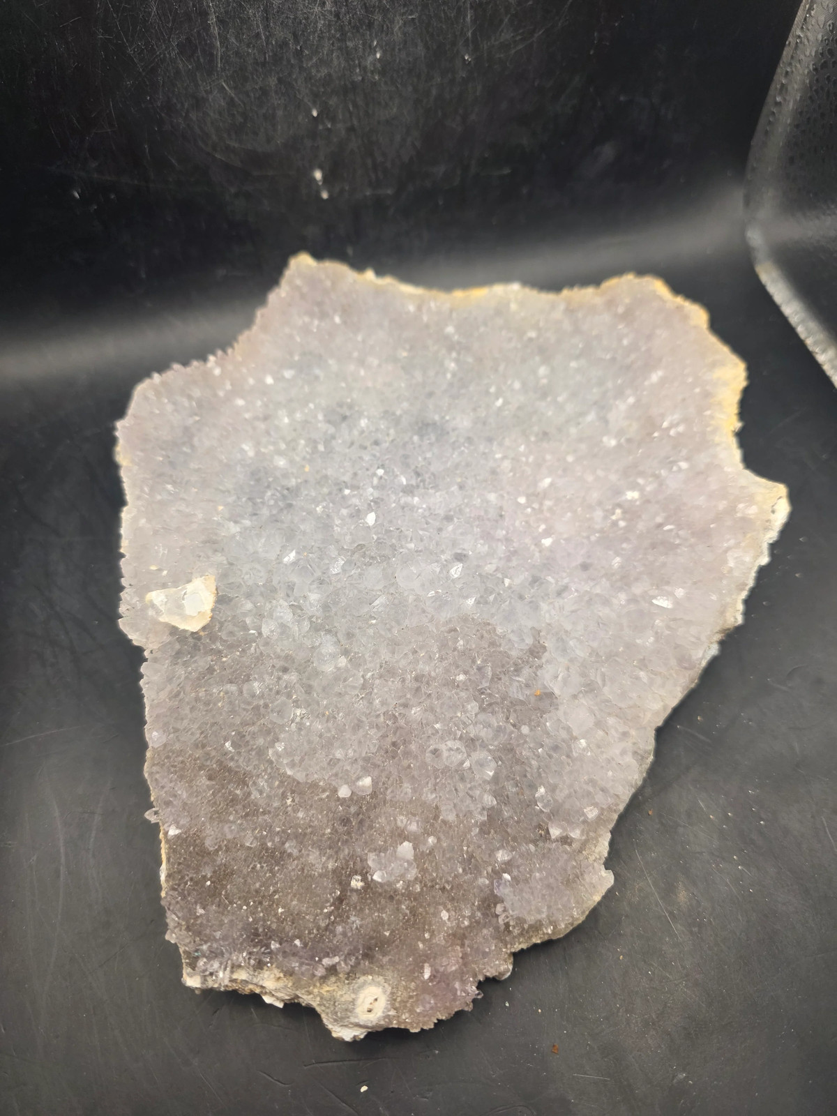Amethyst flower formation plate! 1.8 pounds, 7.1 inches tall, 6.1″ wide