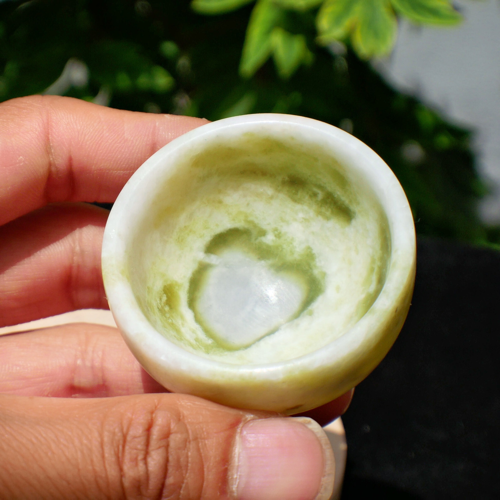 Natural LantianJade Bowl Gemstone Crystal Quartz Dish Sacral Chakra Healing Gems