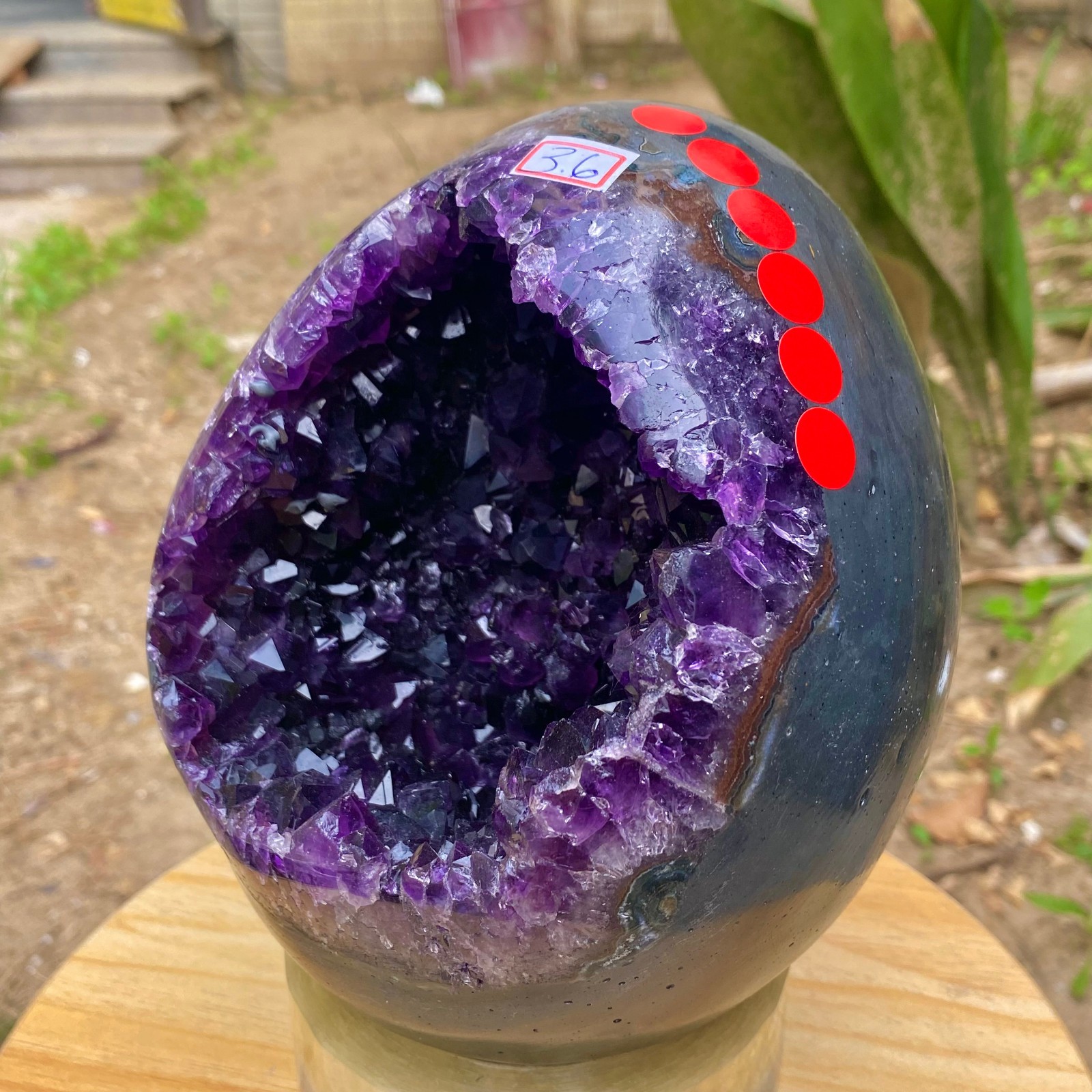7.93LB Natural amethyst Dinosaur egg Quartz Crystal specimen healing
