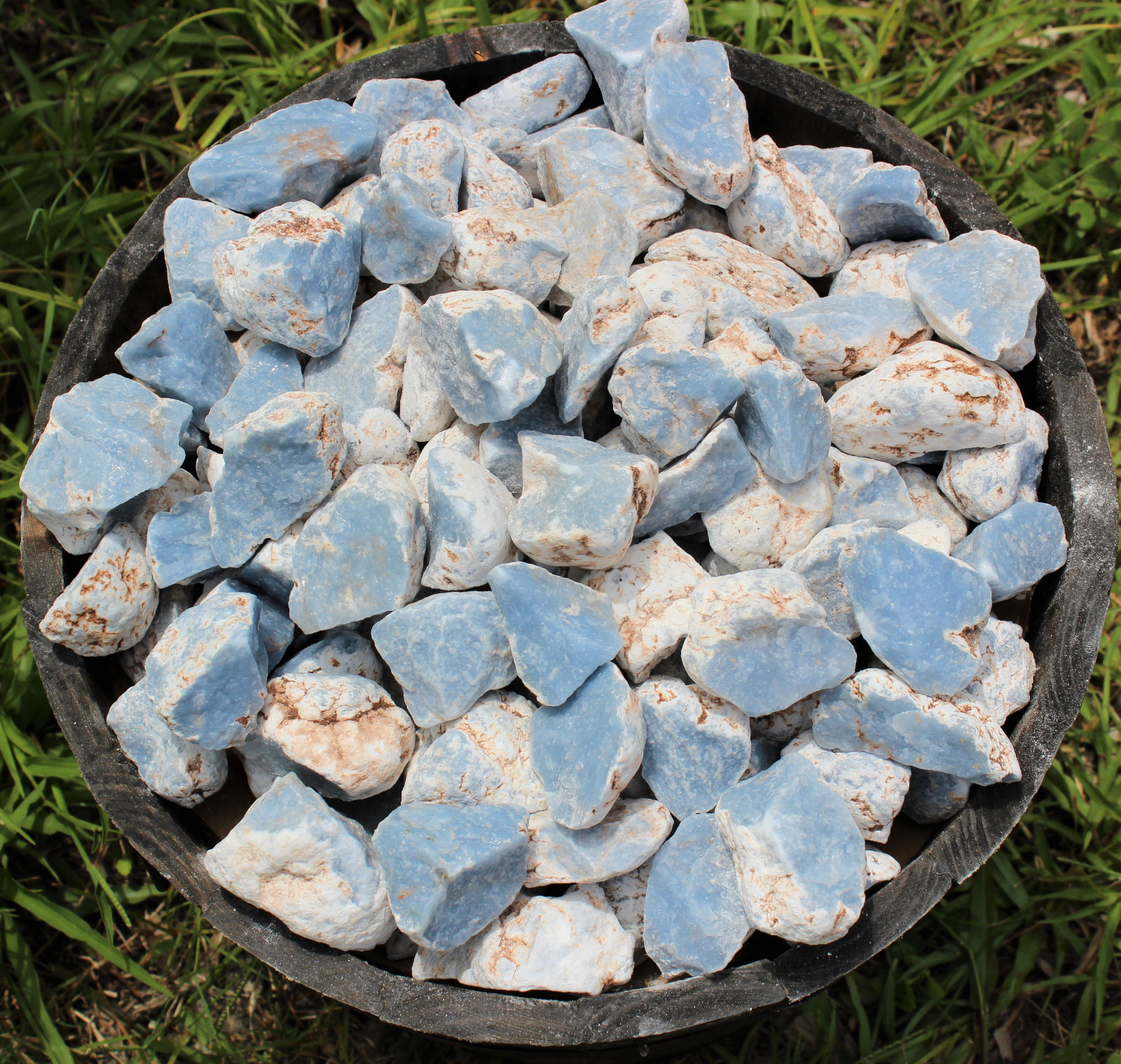 5 lb Bulk Blue Rough Natural Angelite Crystal Stone Raw Crystal Mineral Peru
