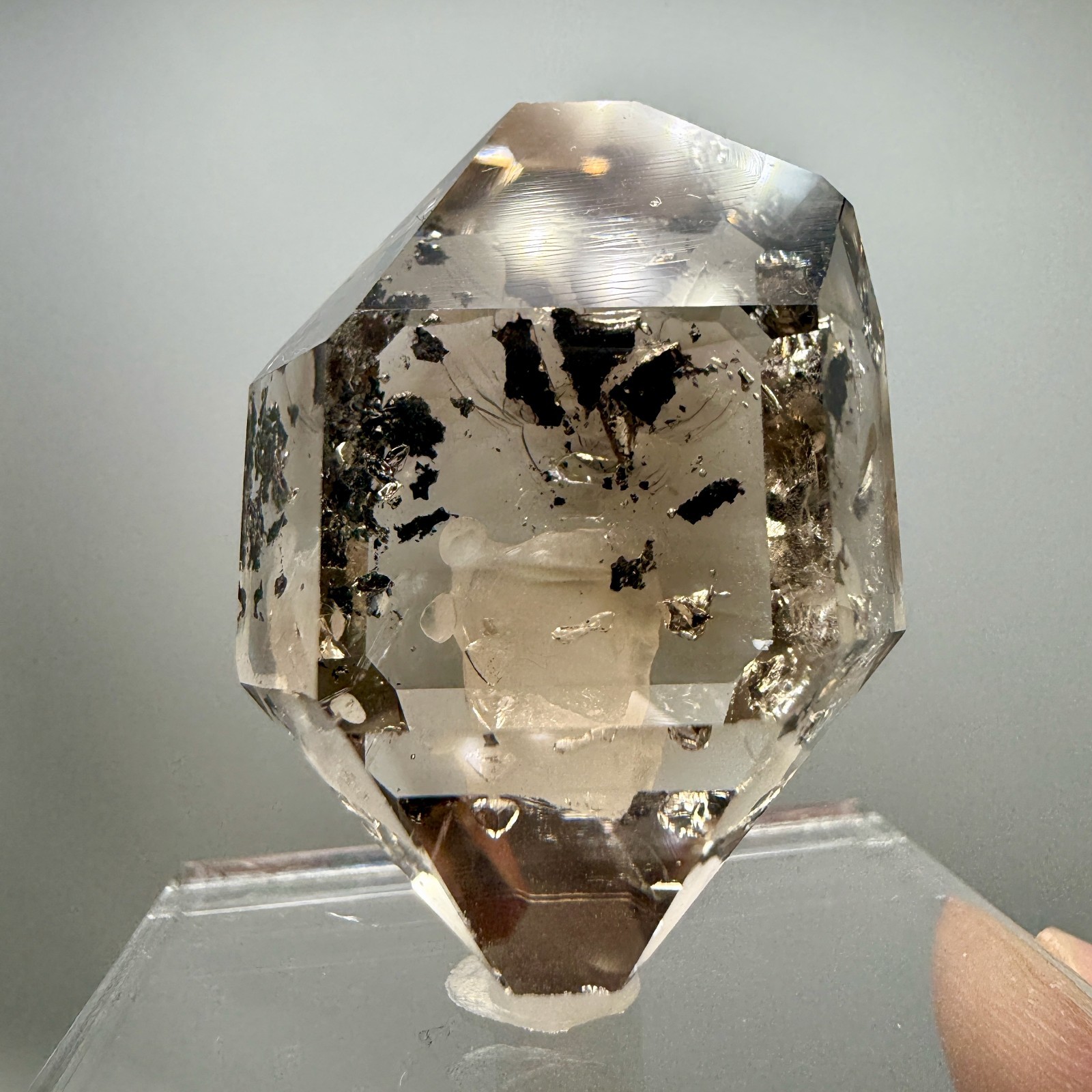 Huge Smoky Herkimer Diamond Gem w/ Sharp Phantoms, A-Grade Clarity