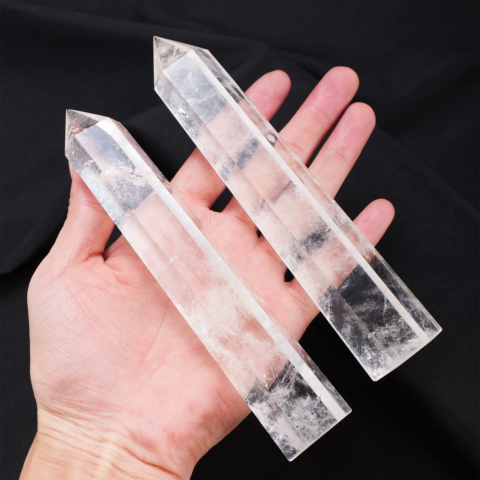 Large Natural Healing Crystal Tower 5.9″-6.3″ 5.9″-6.3″(15-16cm) Clear Quartz
