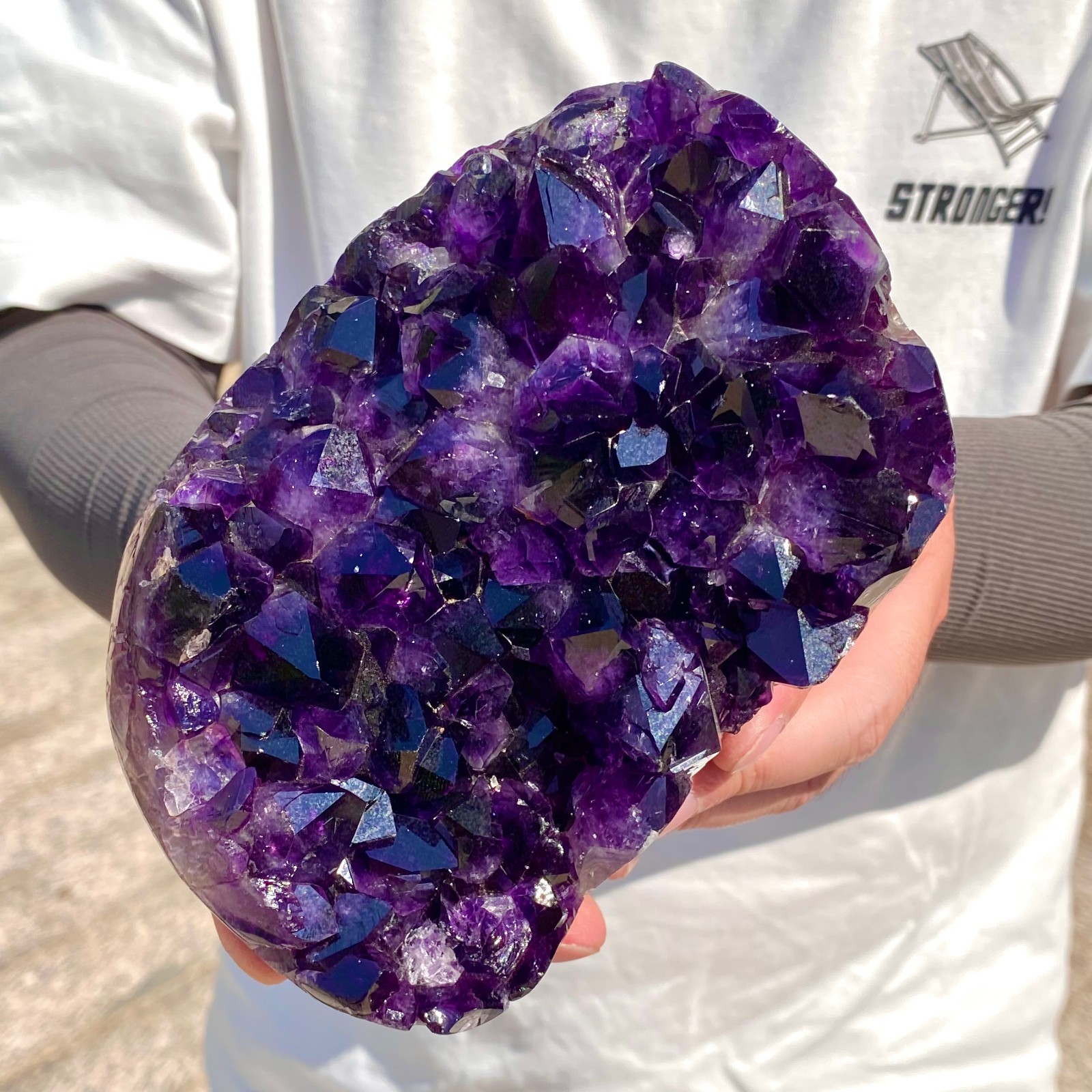 3.74LB Large Natural Amethyst geode quartz cluster crystal specimen Healing.