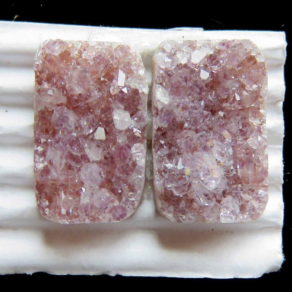 Small Druzy Rectangle Pair U787 Great for Earrings