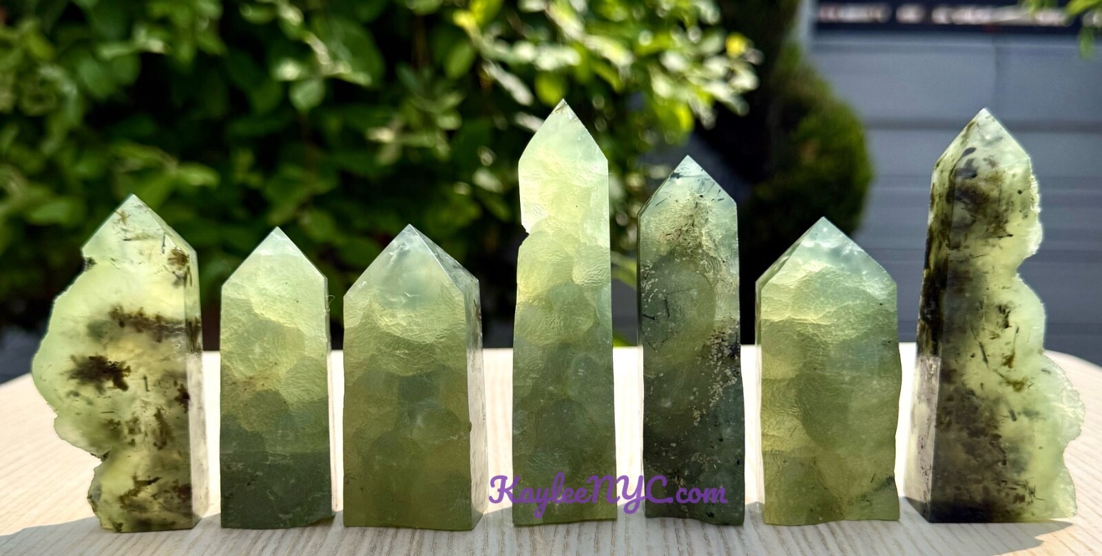 Wholesale 2 Lbs Natural Prehnite W Epidote Half Rough Tower Obelisk Crystal