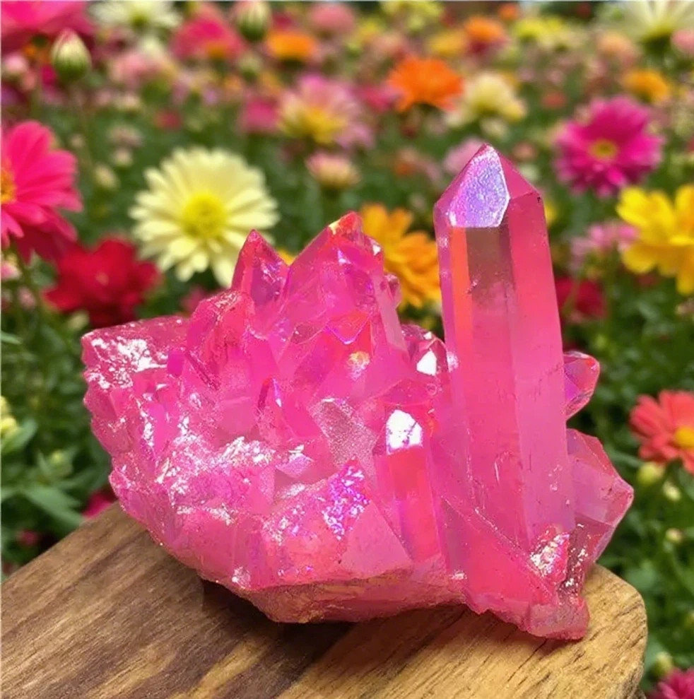 Angel Aura Quartz Cluster Set 9pcs Home Dorm Decor, Crystal Collection Gift