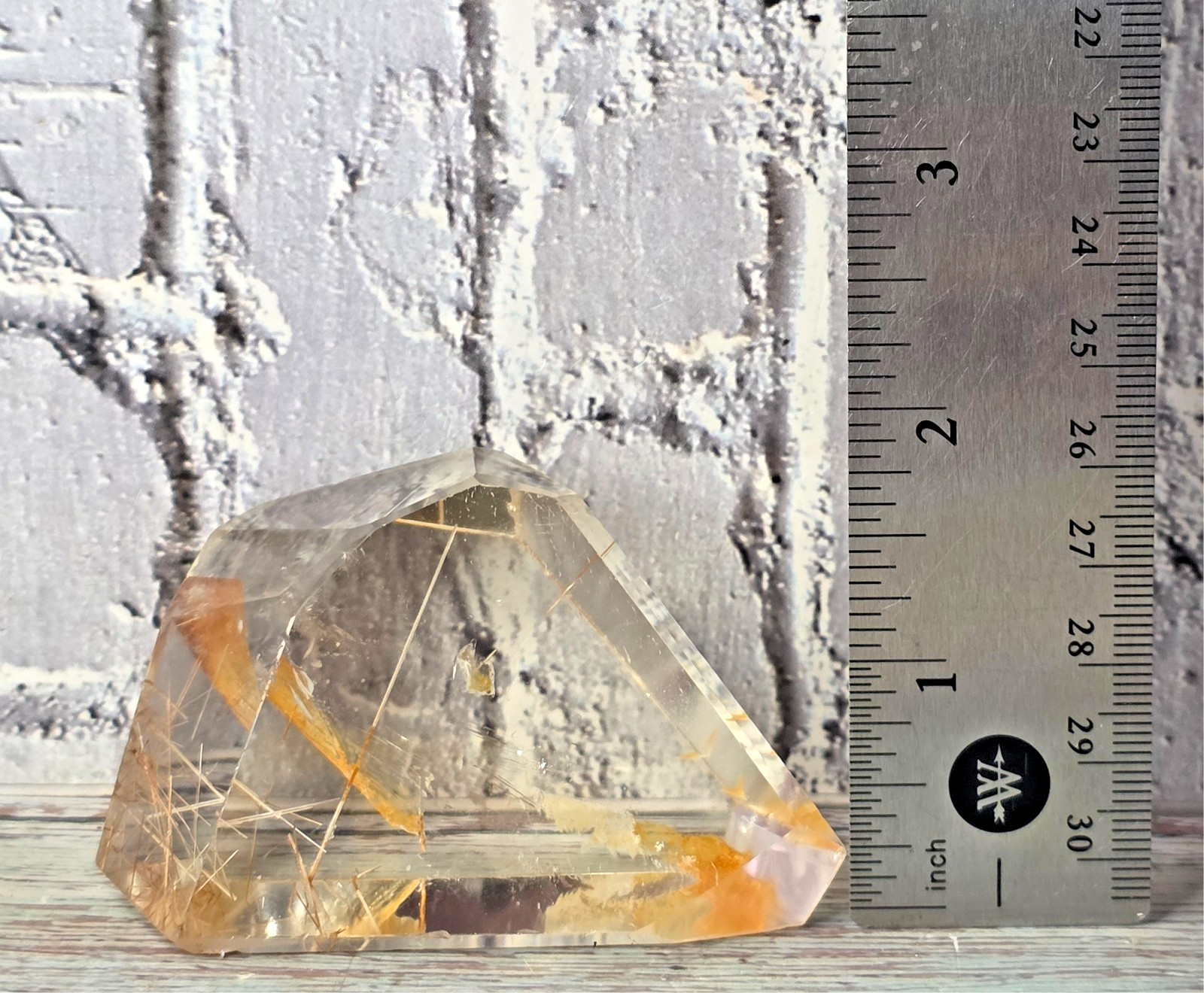Natural Golden Healer Quartz with Golden & Reddish Rutile Inclusions Freeform