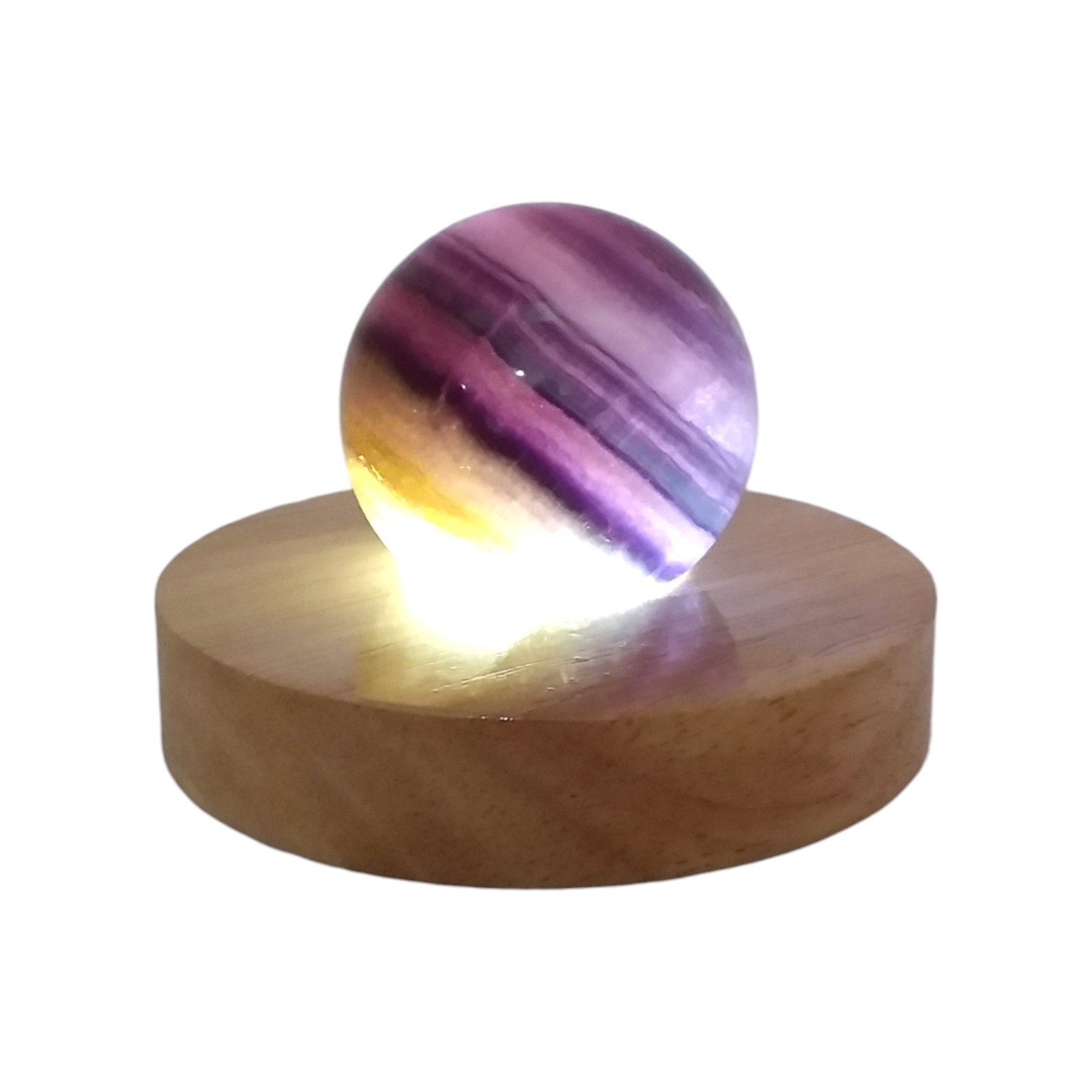 Silky Fluorite, 2 in, sphere, lighted, specimen, display, #R-3912