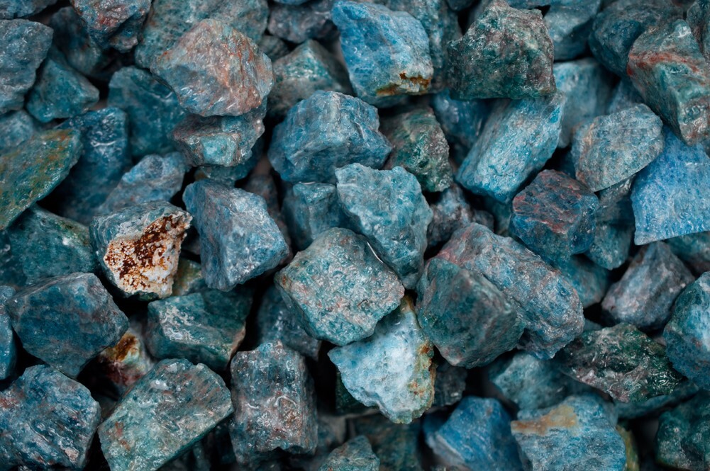 1/2 lb Blue Apatite Rough Stones – Natural Crystal Mineral Specimens Tumbling