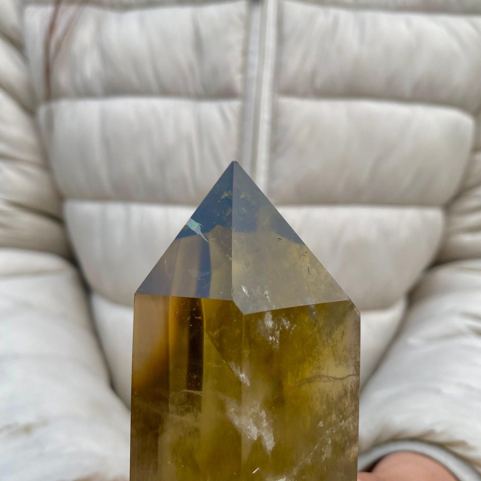 1.4LB Natural Citrine Crystal Obelisk Tower Wand Point Reiki healing