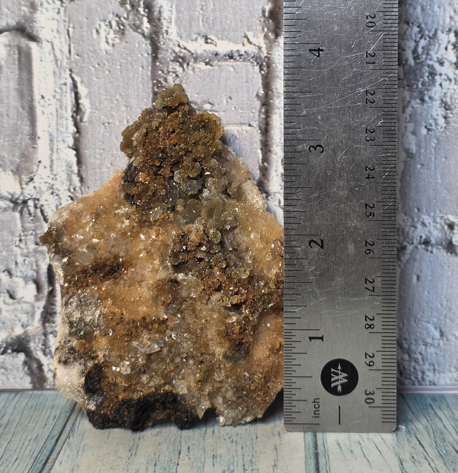 ✨ Druzy Smithsonite with Calcite Crystal Specimen – Mexico – 131g – 3.75” ✨