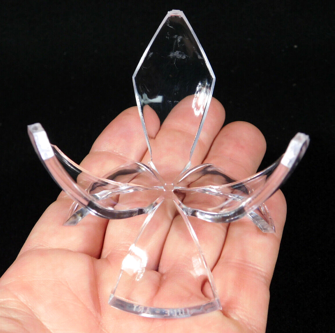 Display Stand TULIP Design Three Prong Large Size Clear Lucite