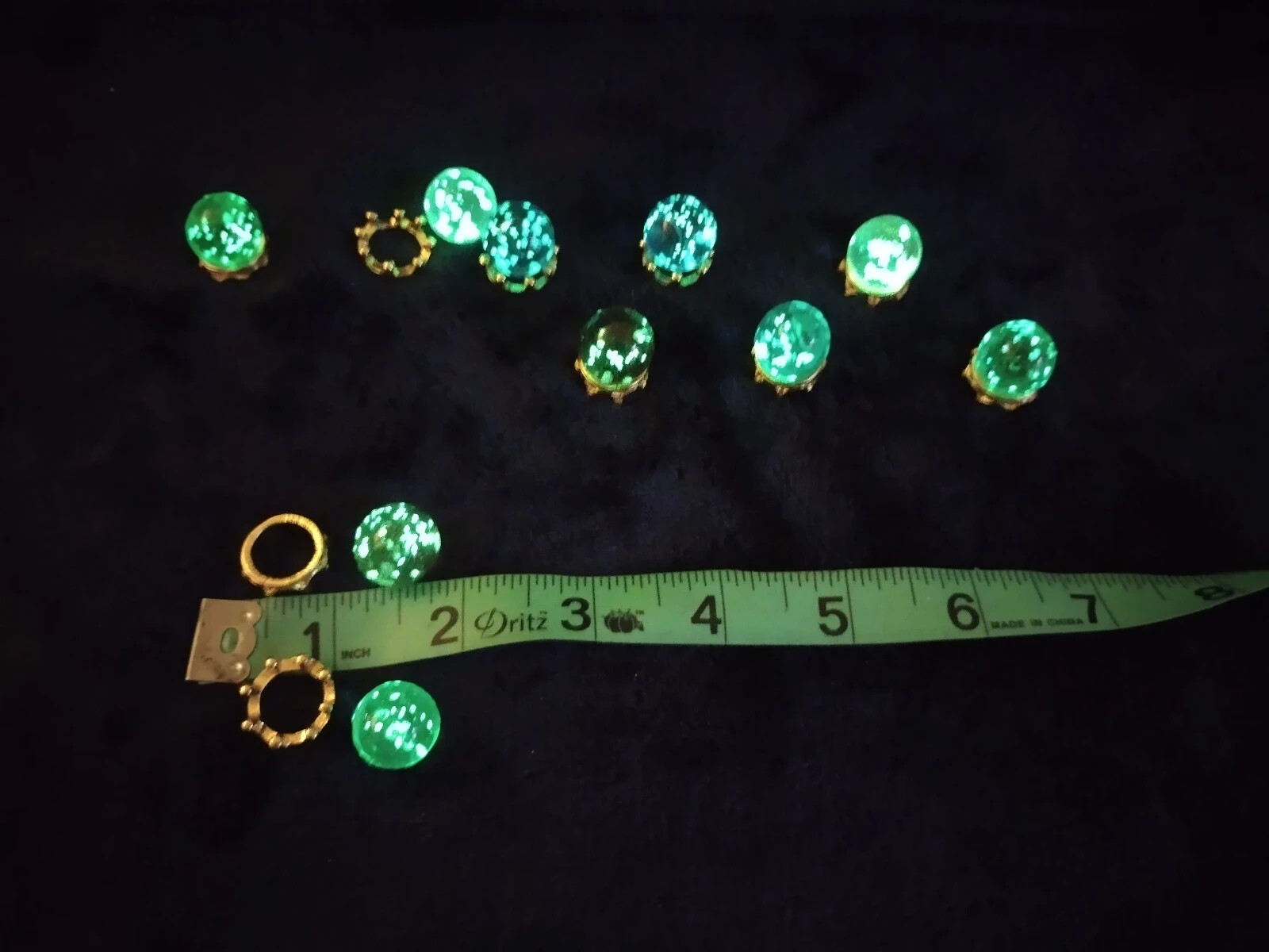 Tiny Crystal Ball-Glow in The Dark Orb-Marble and Stand-Crystal Ball and Gold Cr