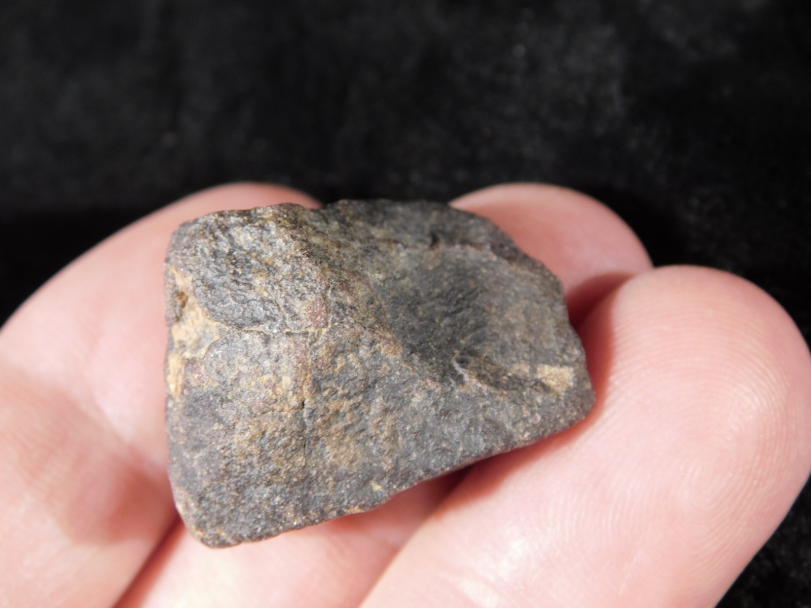 Small Stony METEORITE With Dark Fusion Crust 100% Natural Fell in Libya 15.3gr