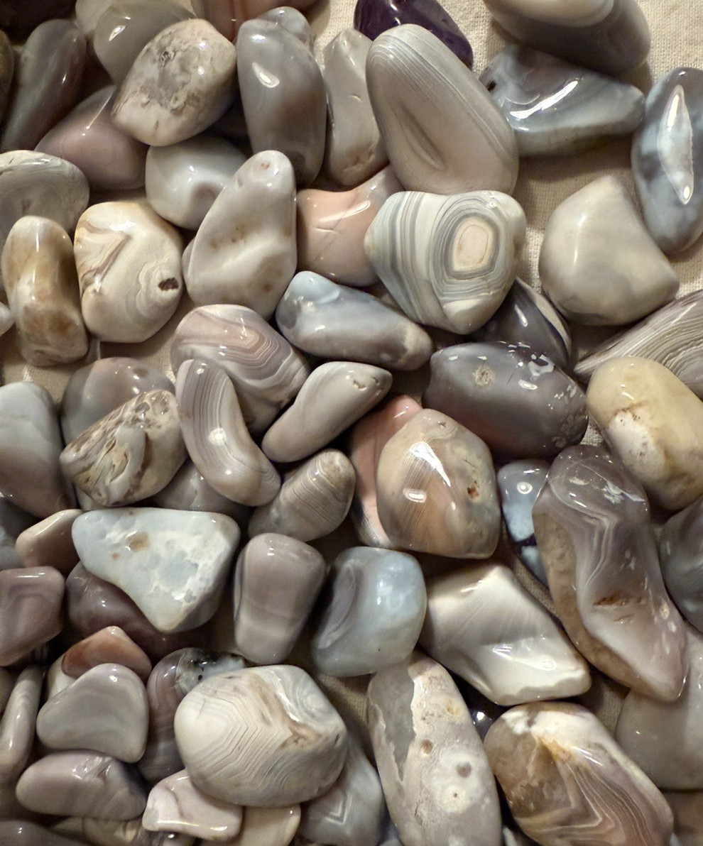 Botswana Pink Agate Tumbled Stones, Wholesale Lot, 1/2 Lots