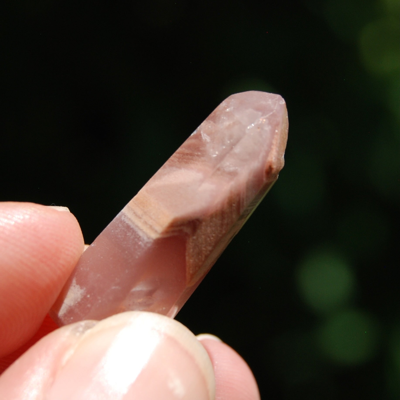 1in RARE Pink Lithium x Amphibole Quartz Crystal Mini Tower, Bahia, Brazil d19