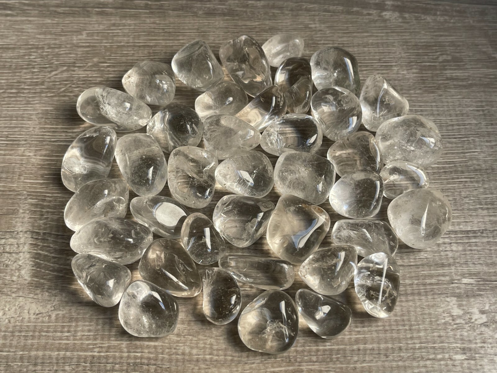 Grade A++ Clear Quartz Tumbled Stones, 0.85″-1.25″ Quartz Crystal, Pick How Many