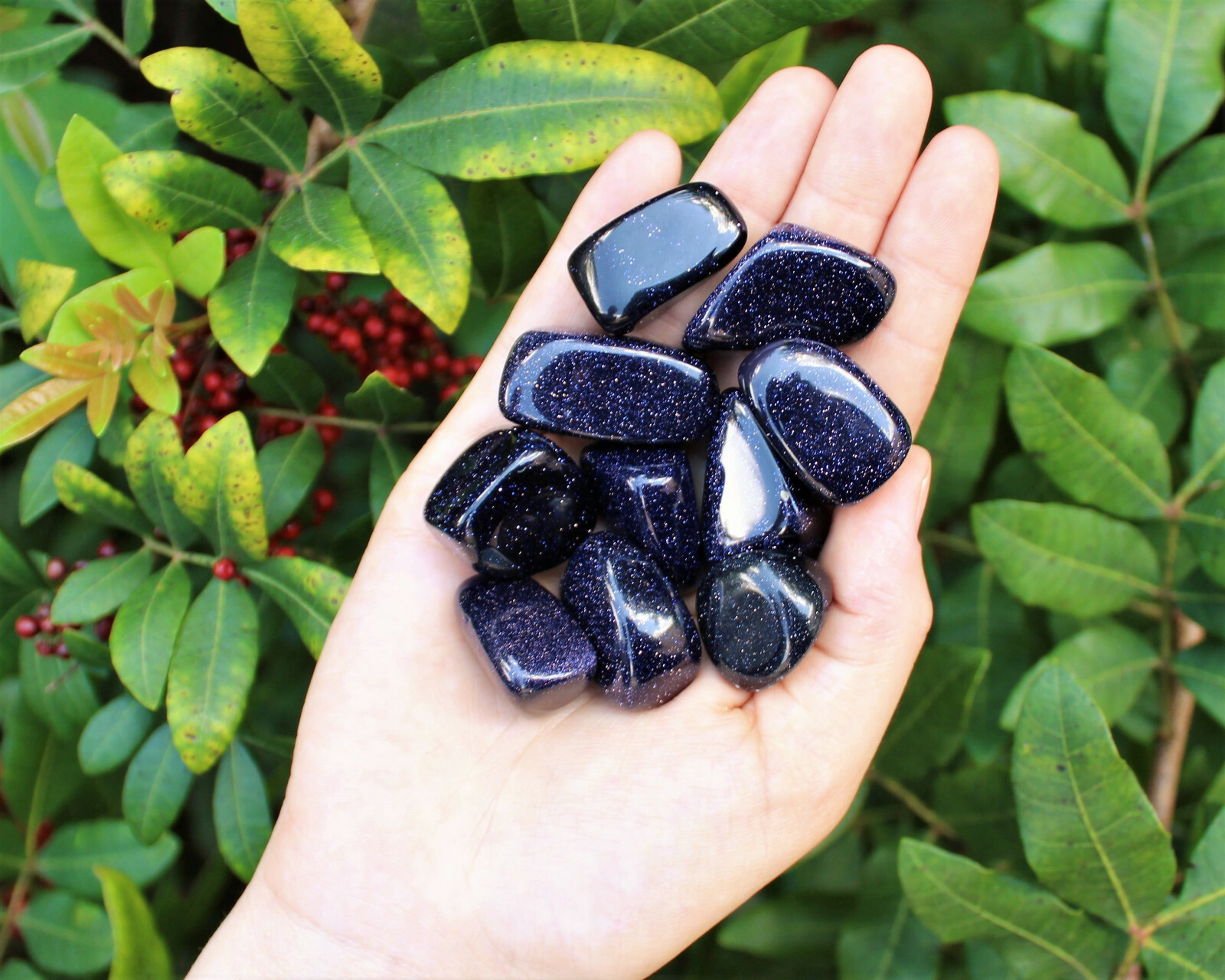 1/4 lb Lot Blue Goldstone Tumbled Stones (Crystal Healing Reiki Chakra) 4 oz