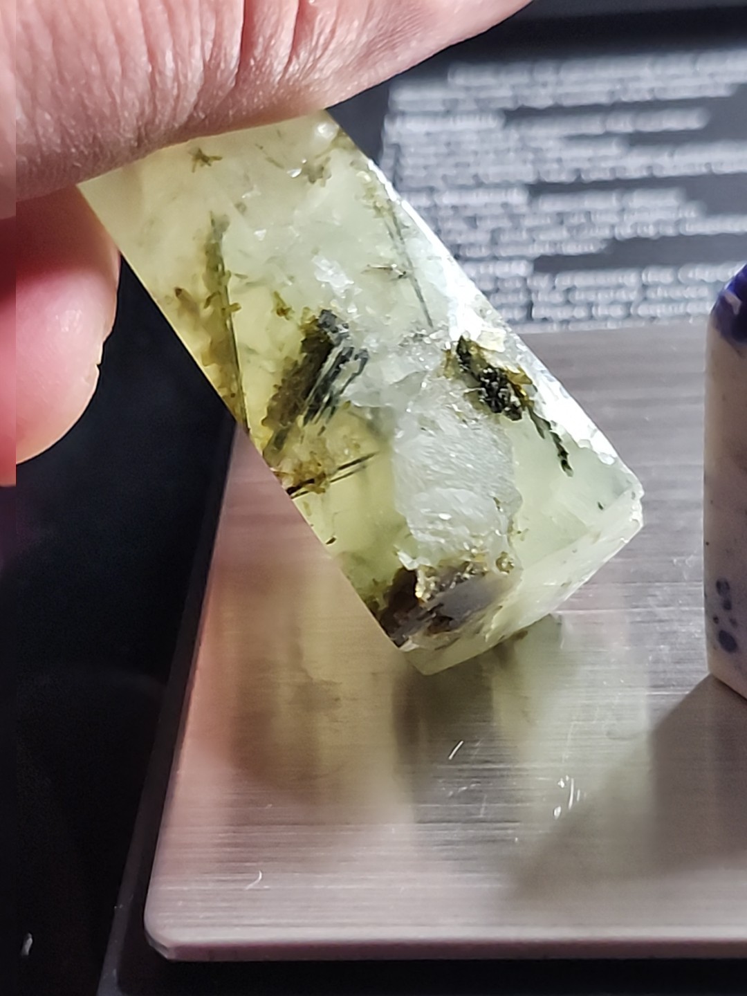 Natural Crystal Tower Set – Prehnite with Epidote & Sodalite – 2-Piece Point Set