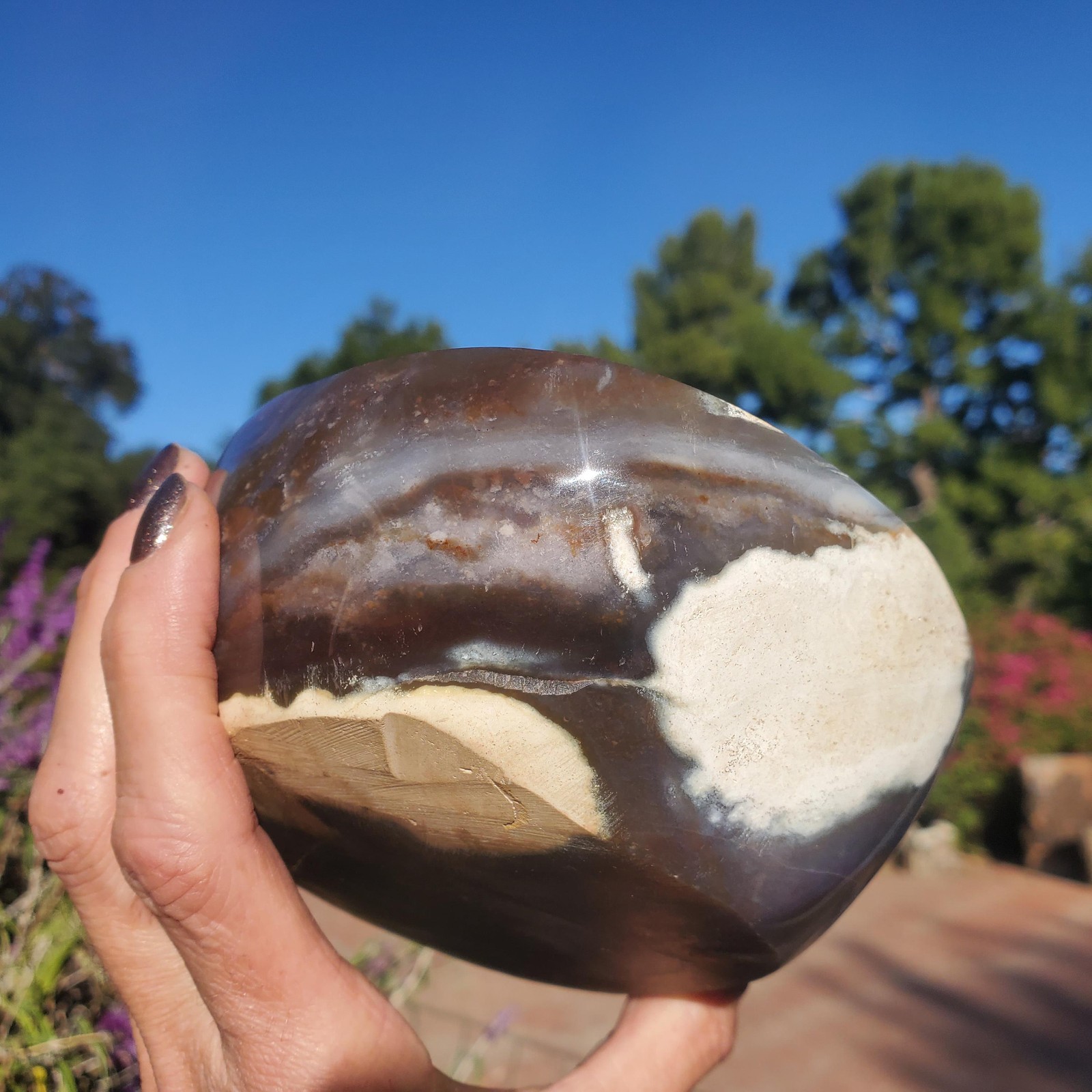Ocean Jasper Lilac Purple Chalcedony Multi-Purpose Bowl 1001 grams