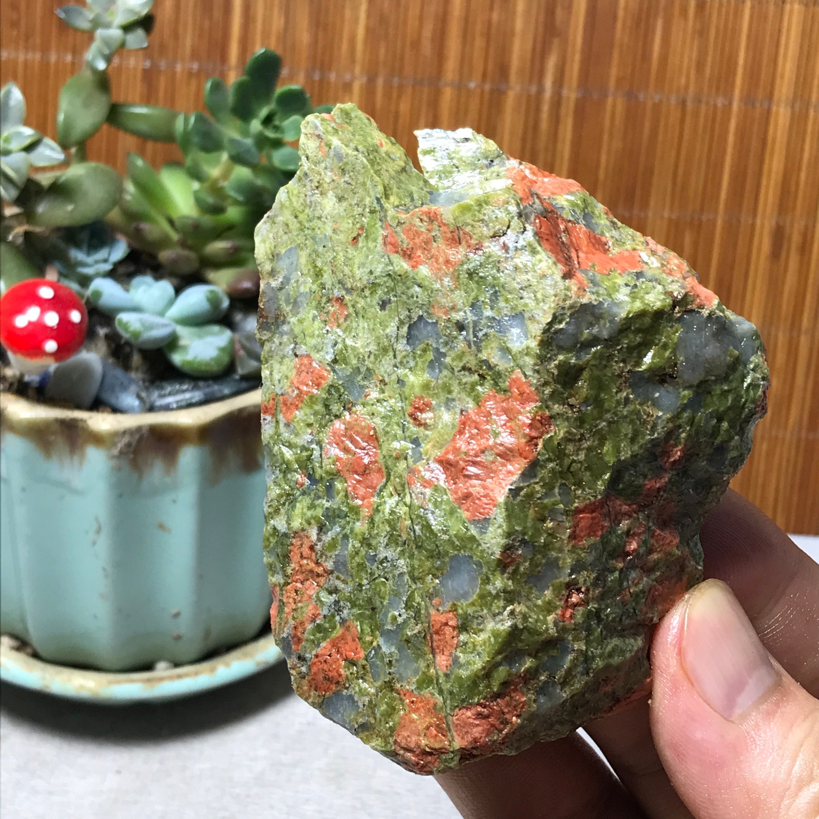 152g Natural Unakite Crystal gemstone Rough Mineral Specimen healing A6364