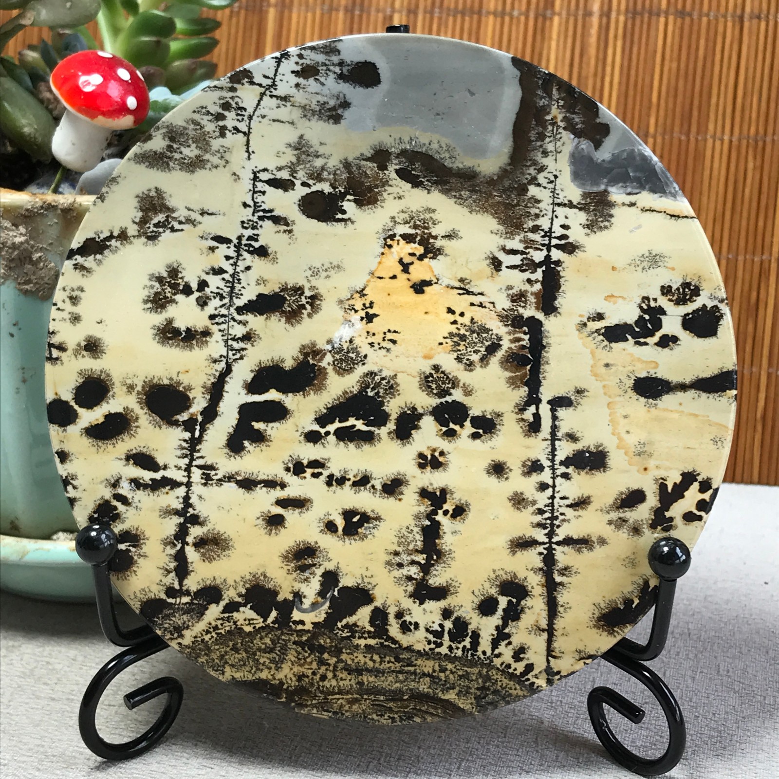 100mm Natural Chinese painting stone crystal ornaments for home decoration A6404