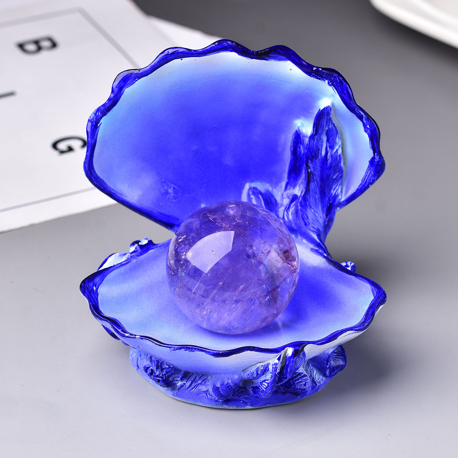 Pearl Shell Crystal Ball Stand Base Resin Home Decor Sphere Holder Multi-color