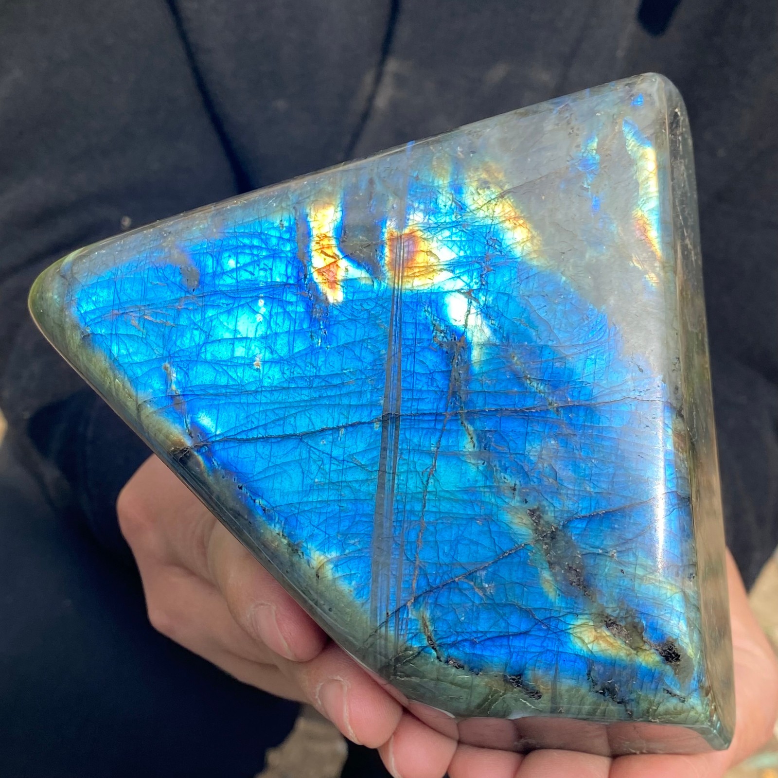 2.4LB Natural Gorgeous Labradorite QuartzCrystal Stone Specimen Healing