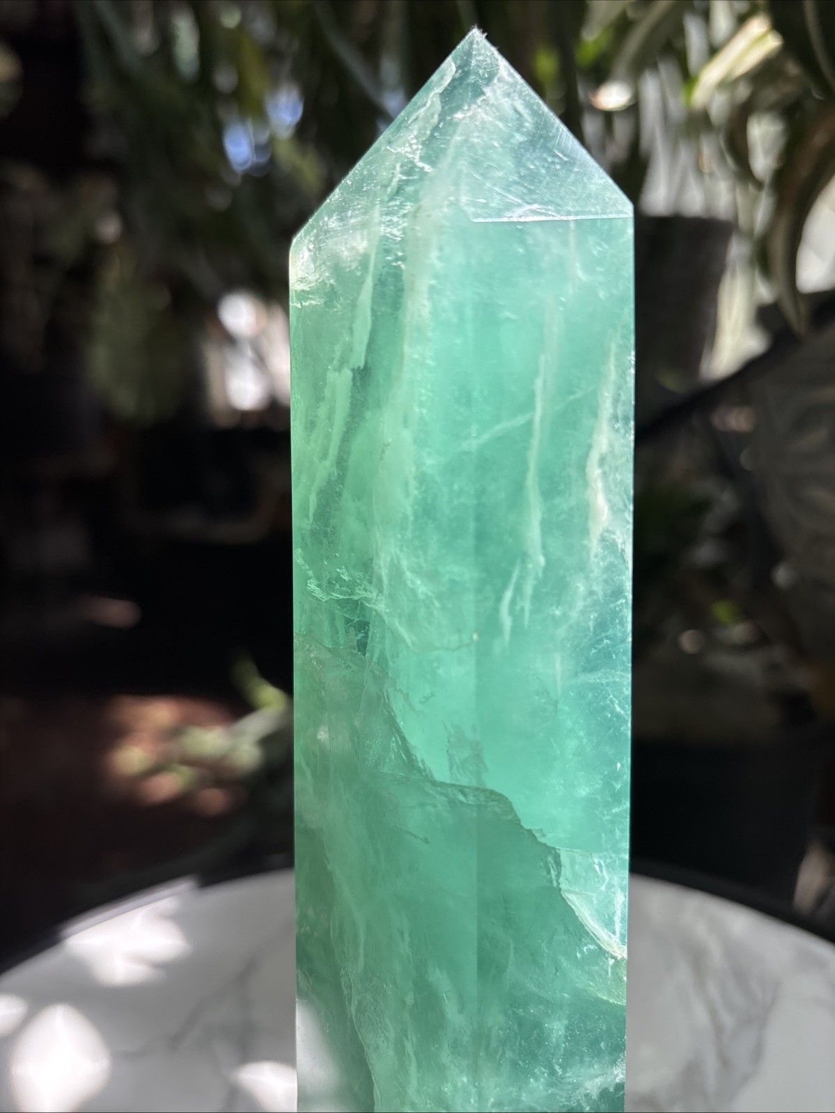 7.75″ Deep Opaque Green Fluorite Tower 726g