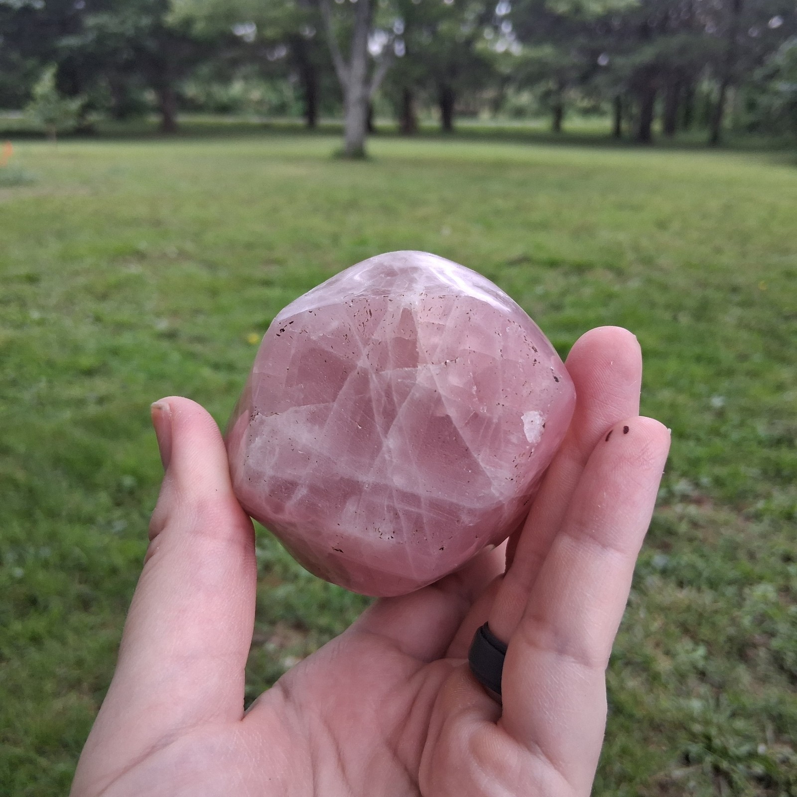 Carved Rose Quartz Flame Twist Point 4in Pink Crystal Healing Medium Display