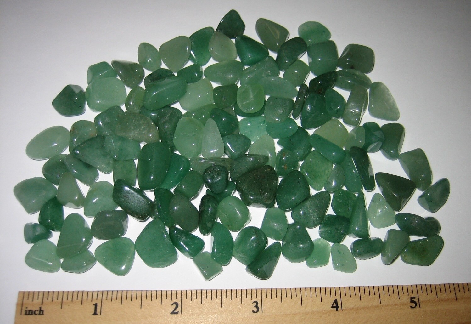 112 TUMBLED POLISHED SMALL 0.2″-0.5″ GREEN AVENTURINE STONE MINERALS ~ 141.8g *2