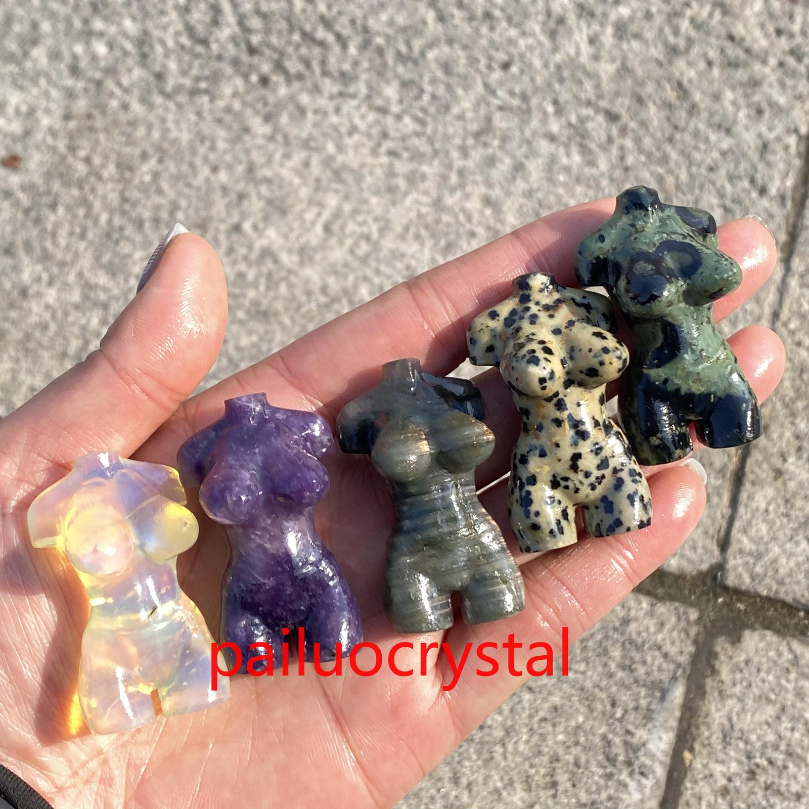 10pcs Wholesale Natural Mixed Women Quartz Crystal Skull Carved Goddess Gem 1.8″