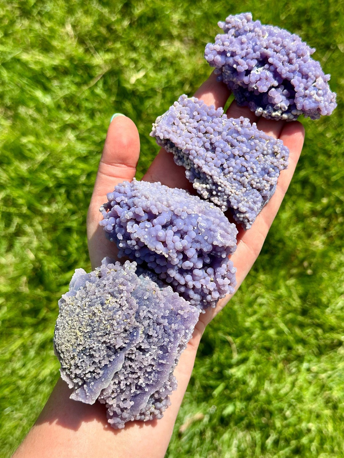 Raw Grape Agate Stone (Purple Botryoidal Chalcedony) from Indonesia