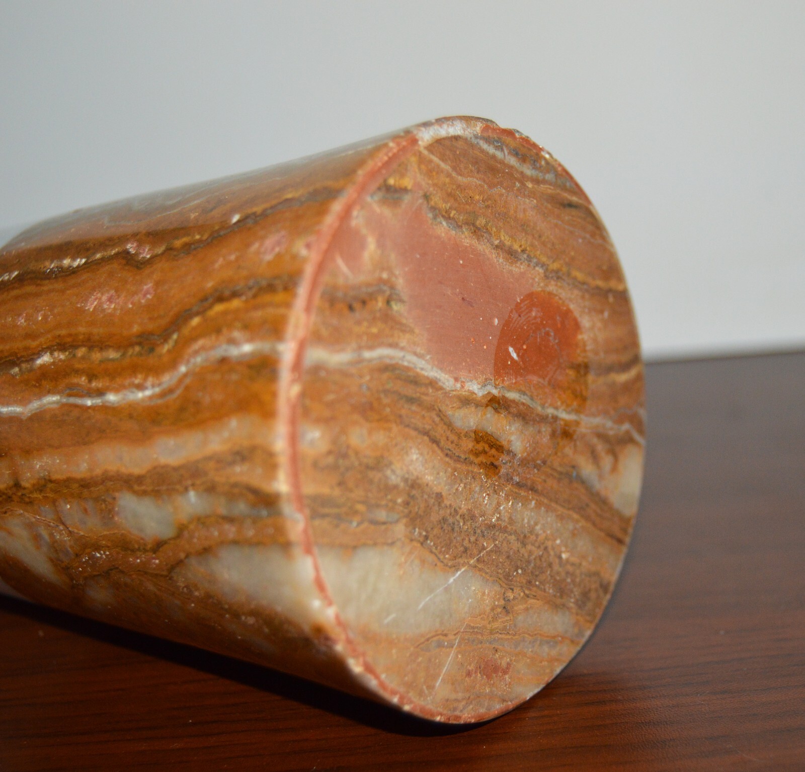 BN Marble Conical Tower – White and Brown – Almost 18″ in height