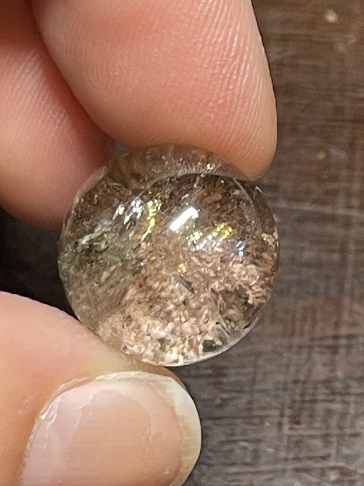 Garden Scenic Quartz with Rainbows Mini Sphere Ball Orb Marble 16.5mm 5g