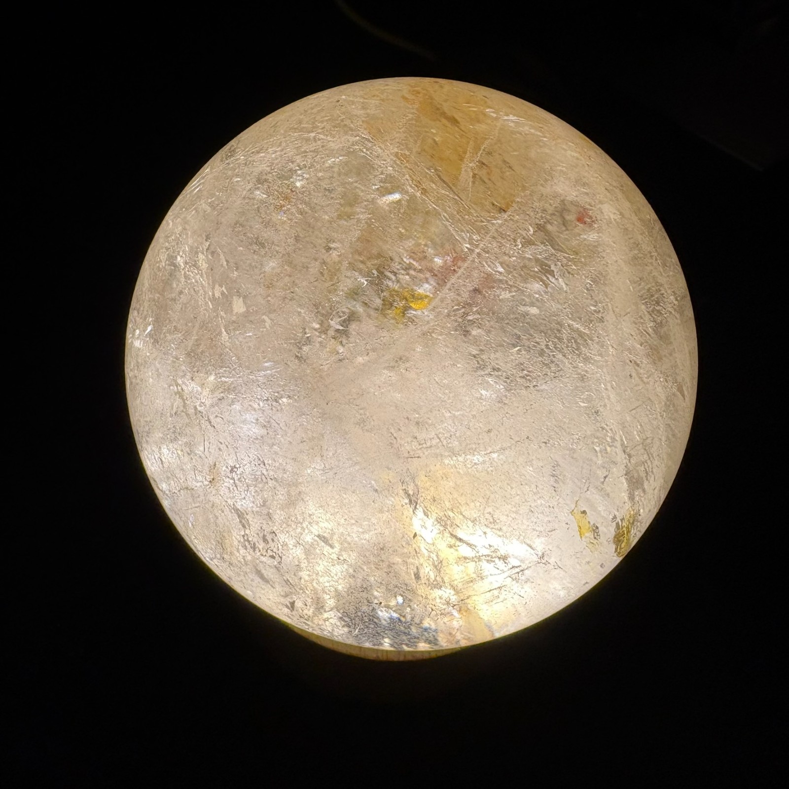 79mm Large Quartz Ball Natural Crystal Sphere w/ USB Light Stand Decoration