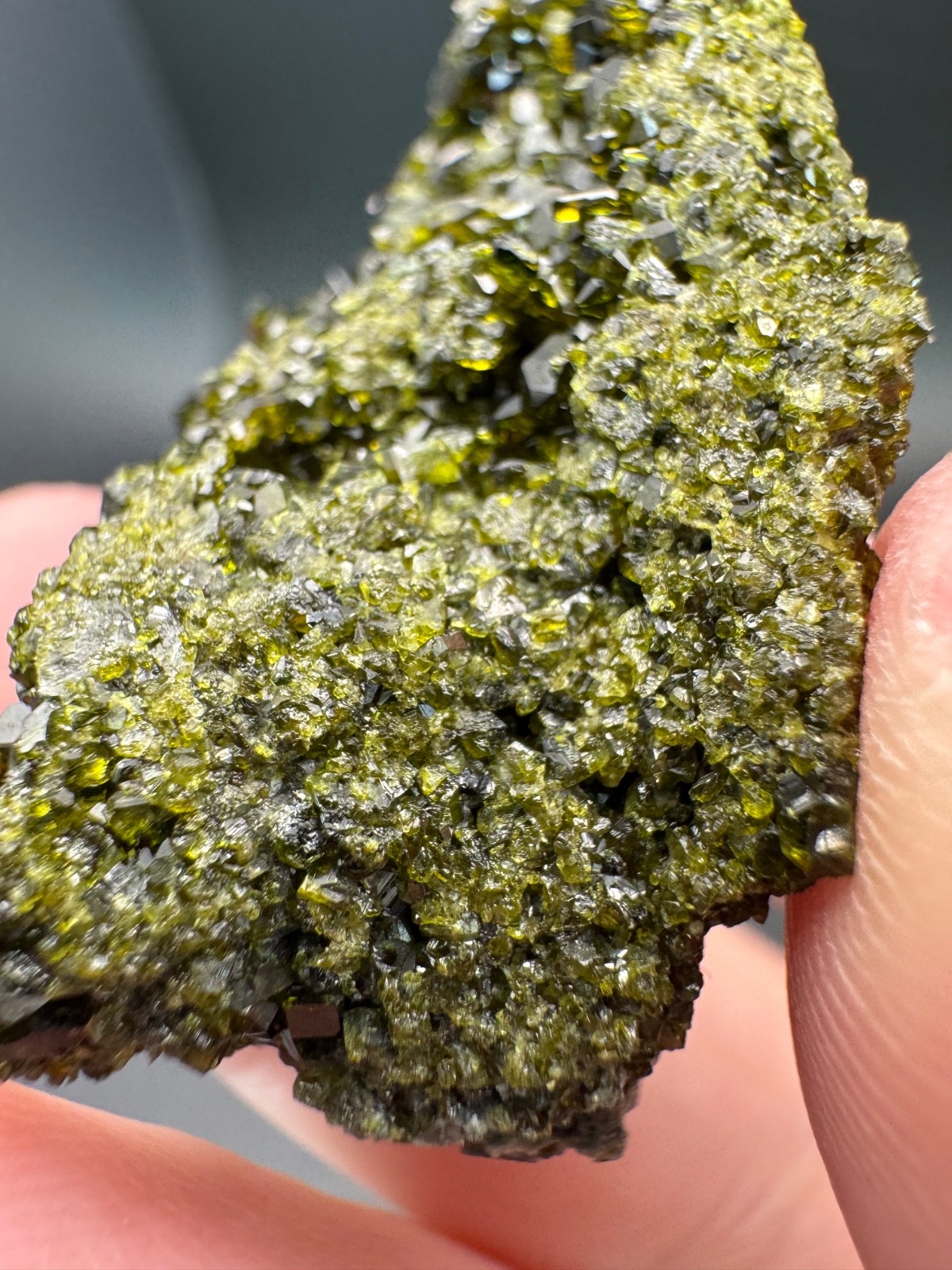 6829 Sparkly Green Epidote with Clear Quartz Calumet Iron Mine, Colorado 32g