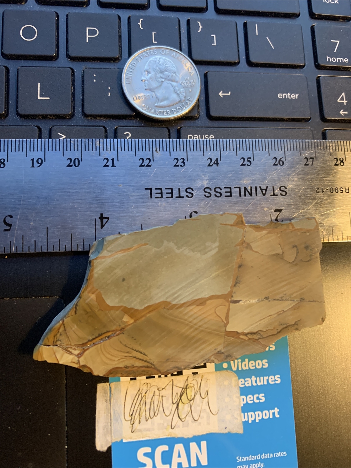 Jasper 3×1 1/2 X 3/16 Inch Slab For Cab Succor Creek ??? Not Polished