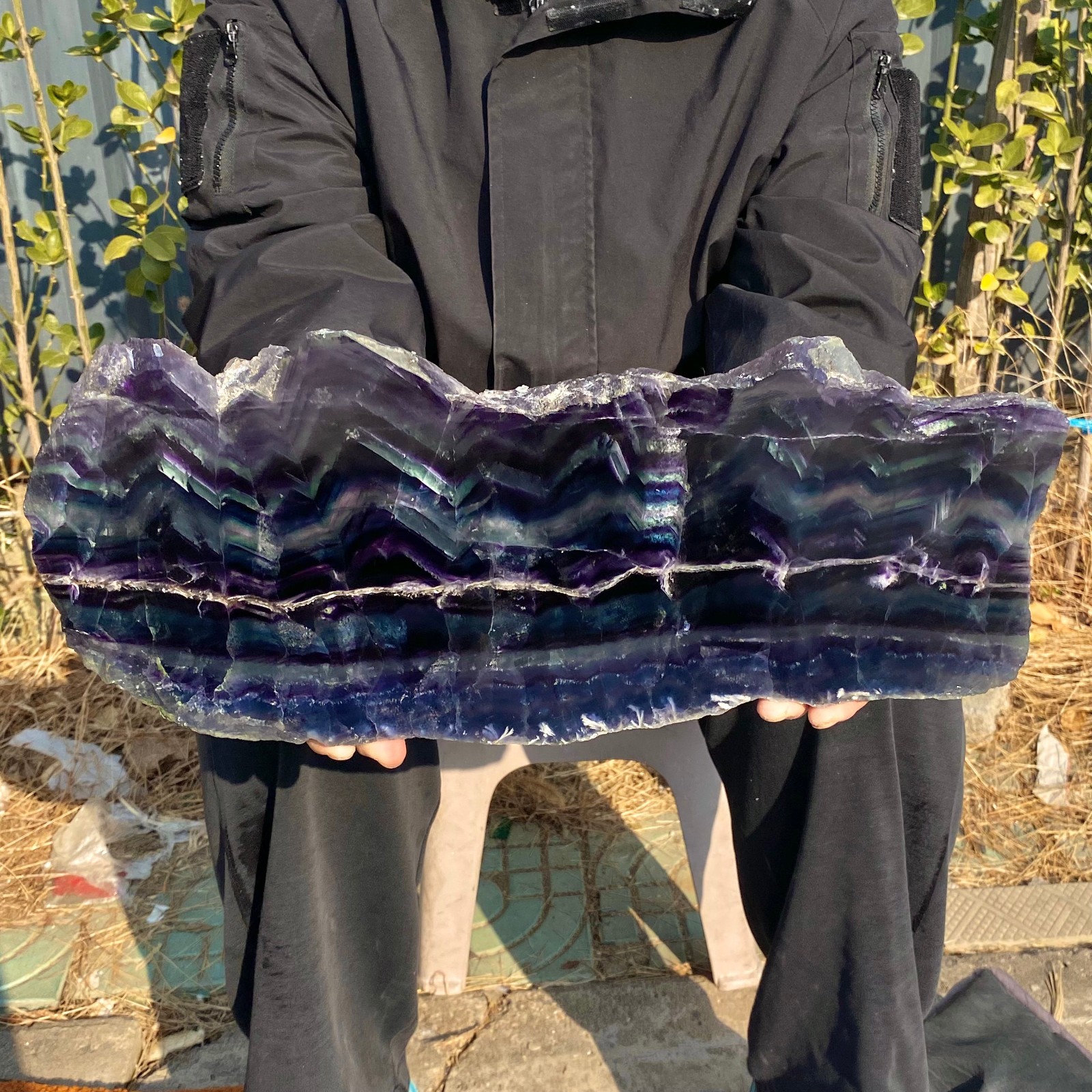 9.59LB Natural beautiful Rainbow Fluorite Crystal stone specimens