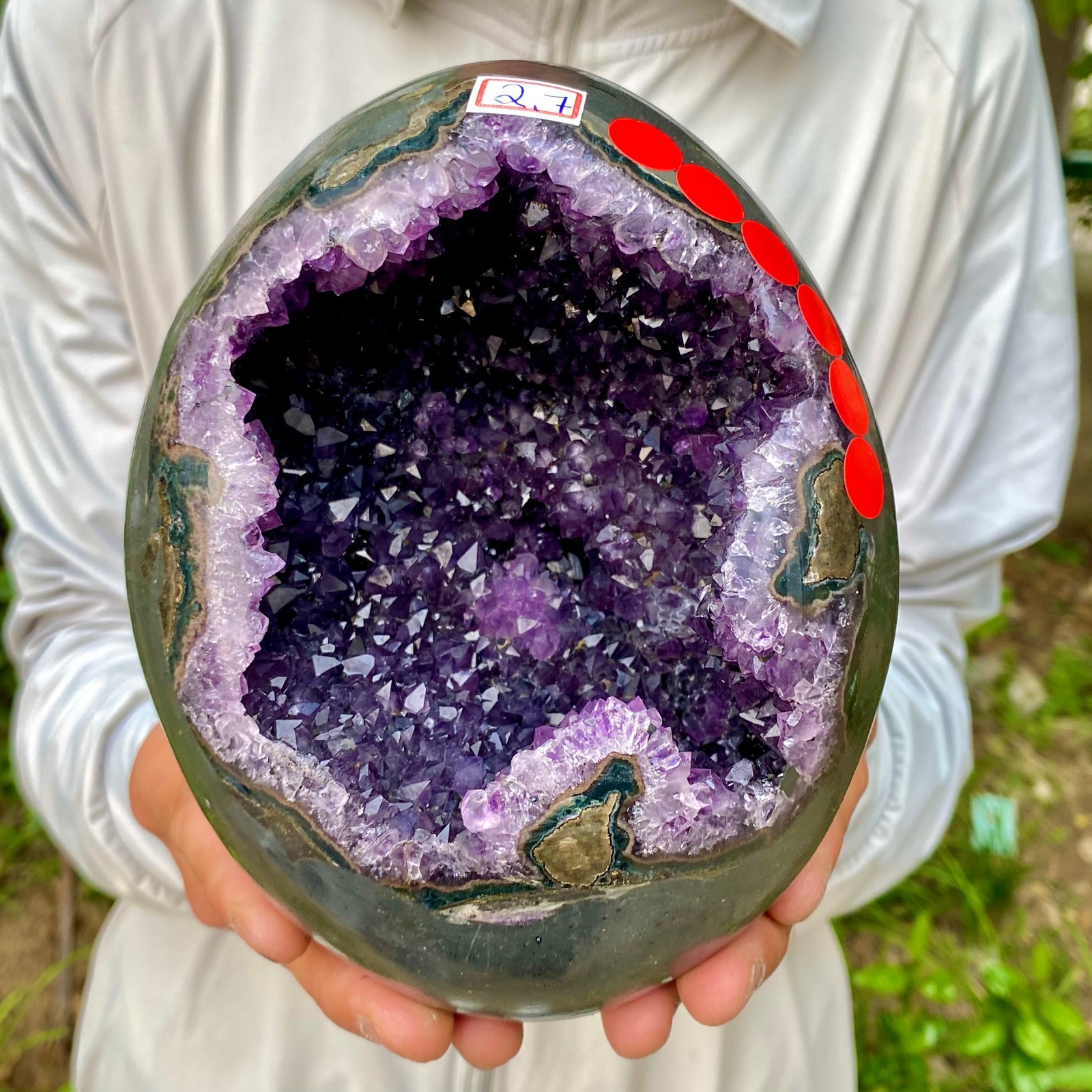 5.95LB Natural amethyst Dinosaur egg Quartz Crystal specimen healing