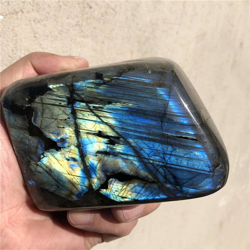 820g Natural Labradorite Quartz Crystal Spectrolite Mineral Reiki healing