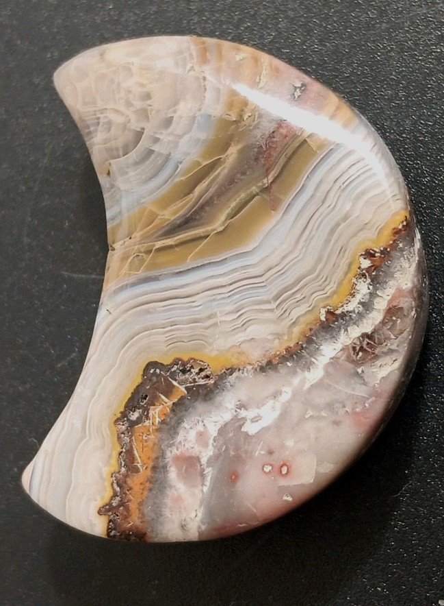 Crazy Lace Agate “Moon” Bands Palmstone Cab Arts Crafts 1-5/16″ Wide 1/4″ Thick