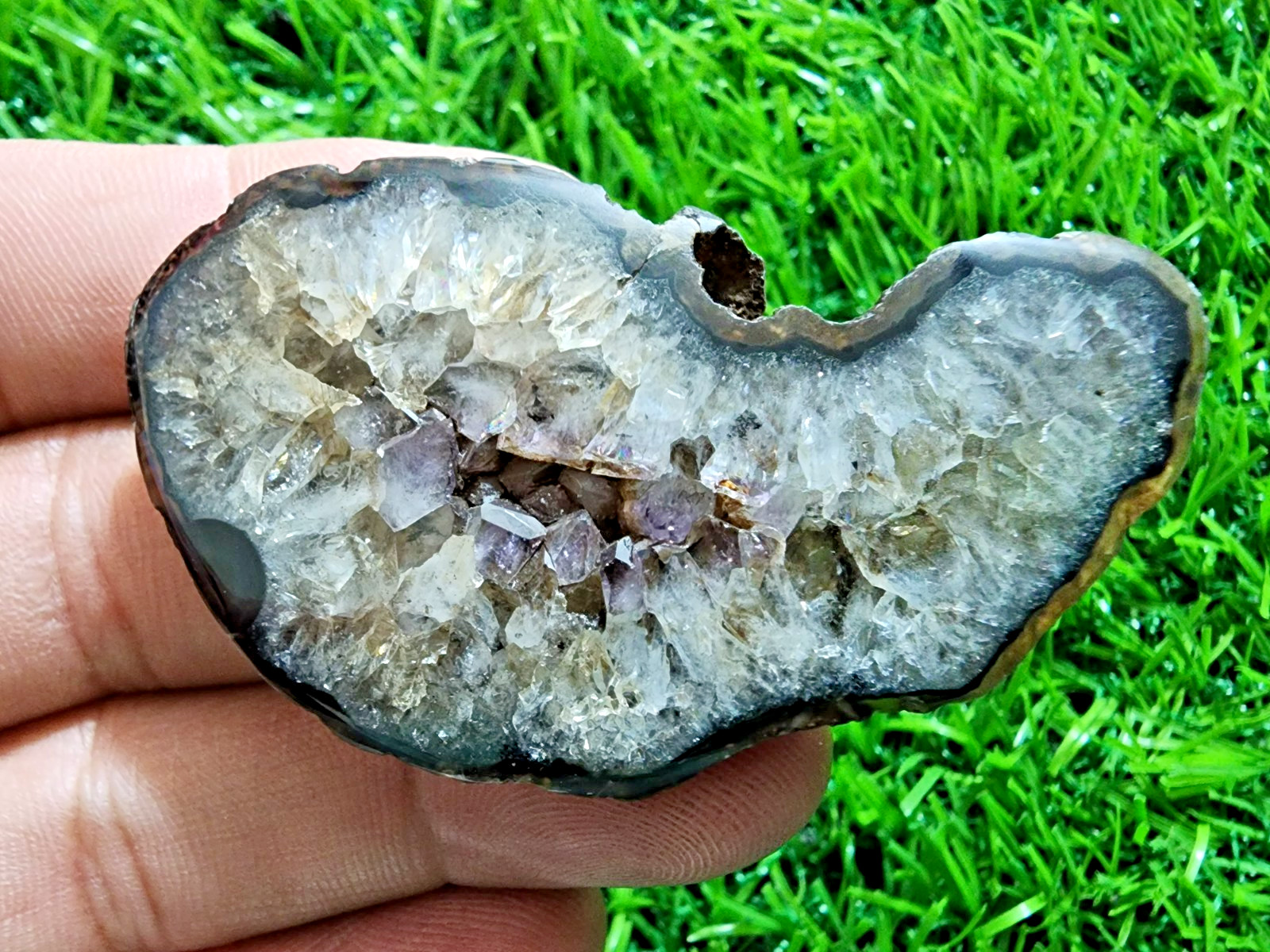 120ct Window Druzy Agate Druzy Crystal Polished Geode Slab Gemstone for Jewelry