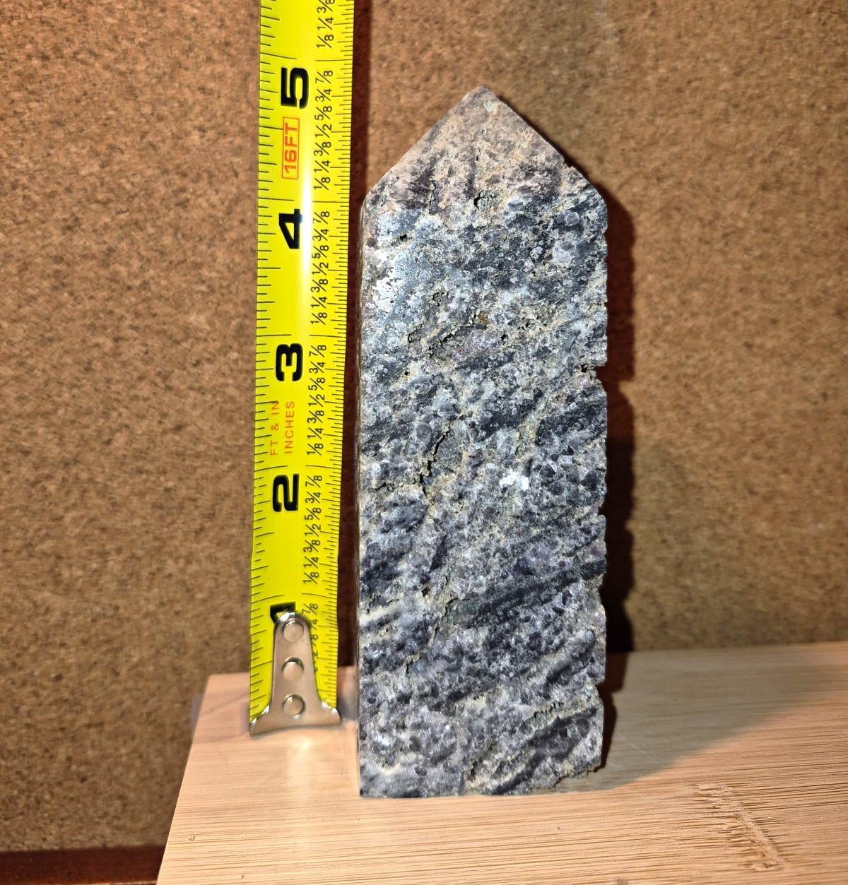 Gray Black Sphalerite Stone Crystal Tower Obelisk Point Display Specimen 5″